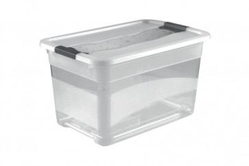 Plastový box Crystal 52 l, průhledný, 59,5x39,5x34 cm