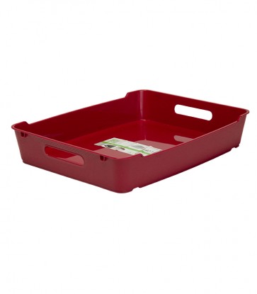 Plastový box LOFT A4, tmavě červený, 37x28,5x6,5 cm.