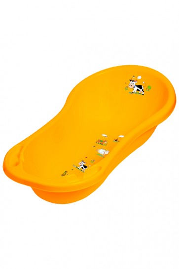 Dětská vanička ve světle oranžové barvě s motivem Funny Farm - 100x51x31 cm - POSLEDNÍCH 6 KS