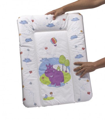 Dětská přebalovací podložka v bílé barvě s motivem Hippo - 70x50x5 cm - POSLEDNÍ 3 KS