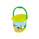 Kyblík na pleny ve světle zelené barvě s motivem Funny Farm - 37x26,5x26 cm   POSLEDNÍ 2 KS