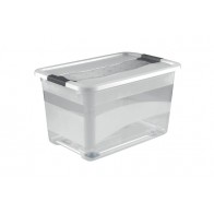 Plastový box Crystal 52 l, průhledný, na kolečkách, 59,5x39,5x35 cm
