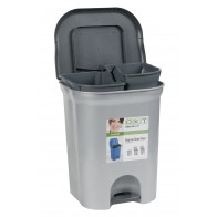 Odpadkový koš "Step&Close DUO" 2 x 11 l, stříbrný   POSLEDNÍCH 7 KS