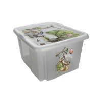 Plastový box Medvídek Pú, 24 l, průhledný s  víkem , 42,5 x 35,5 x 22,5 cm