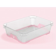 Plastový košík Jonas s protiskluzovým dnem, A5, růžový, 26,5x20x7 cm