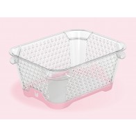 Plastový košík Jonas s protiskluzovým dnem, A7, růžový, 16x12x7 cm