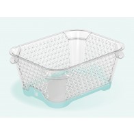 Plastový košík Jonas s protiskluzovým dnem, A7, modrý, 16x12x7 cm   POSLEDNÍ 1 KS