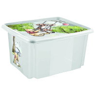 Plastový box Medvídek Pú, 15 l, průhledný s  víkem, 38 x 28,5 x 20,5 cm