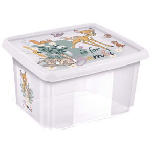 Plastový box Bambi, 24 l, průhledný s víkem, 42,5 x 35,5 x 22,5 cm