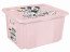 Plastový box Minnie, 30 l, světle růžový s víkem, 45 x 35 x 27 cm