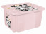 Plastový box Minnie, 45 l, světle růžový s víkem, 55,5 x 40 x 30 cm